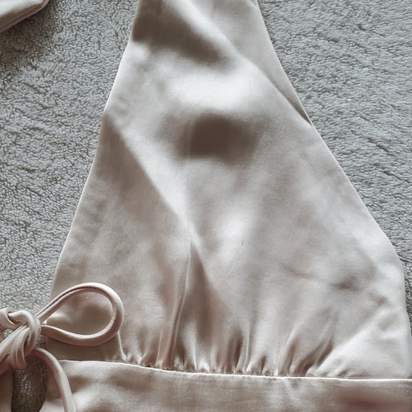 Princess Polly Cream Halter Tie Front Mini Dress - Picture 4 of 15